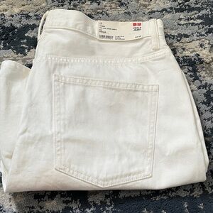 NWT Uniqlo Womwns High Rise Denim White Shorts